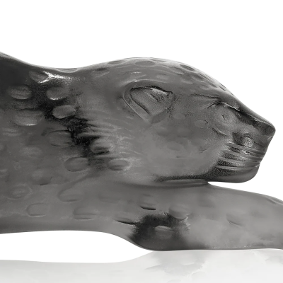 Zeila Panther Small Sculpture Grey Crystal Lalique
