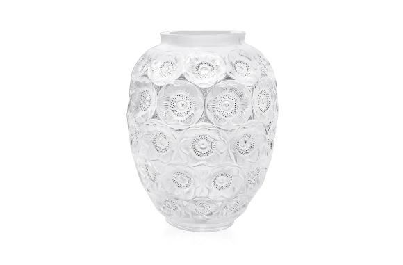 Anemones Grand Vase Clear Crystal Lalique