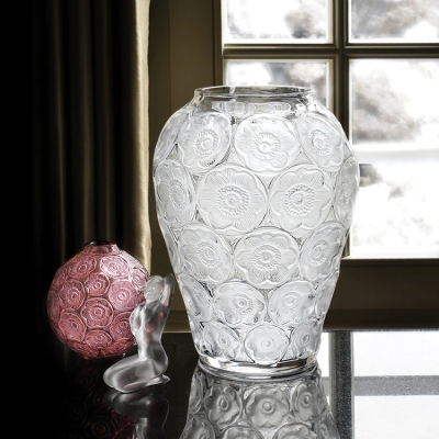 Anemones Vase Clear Crystal Lalique