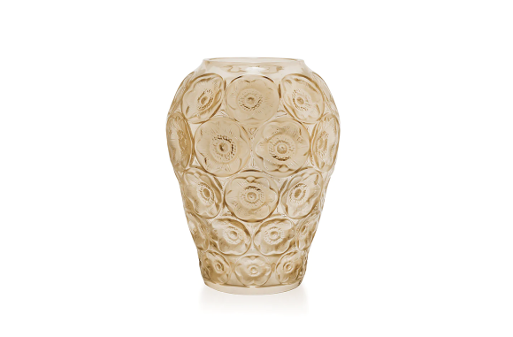 Anemones Vase Gold Luster Crystal Lalique