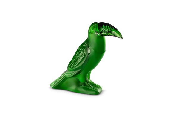 Toucan Sculpture Amazon Green Crystal Lalique