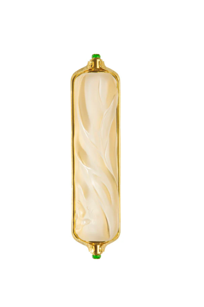 Mezuzah Large Clear and Nickel Lalique&Irma