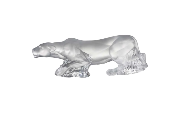 Timbavati Lioness Sculpture Clear Crystal Lalique
