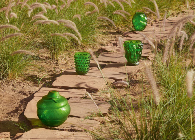 Bacchantes Vase Green Amazon Crystal Lalique