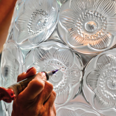 Anemones Vase Clear Crystal Lalique