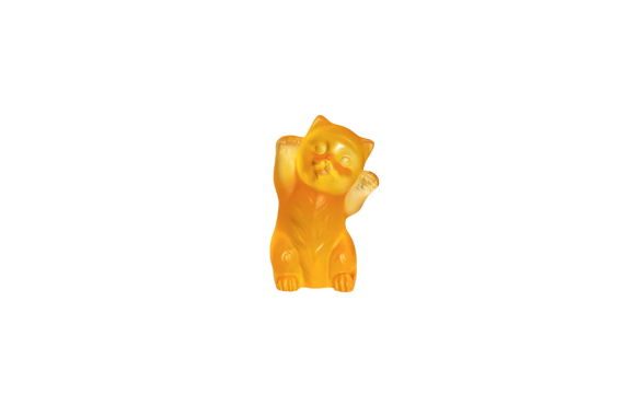 Kitten Sculpture Amber Crystal Lalique