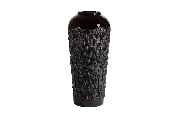 Mūres Large Vase Black Crystal Lalique