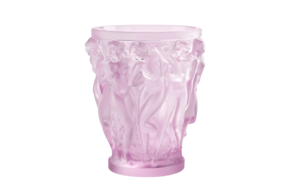 Bacchantes Vase Pink Luster Crystal Lalique
