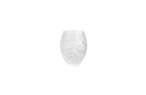 Feuilles Vase Clear Crystal Lalique