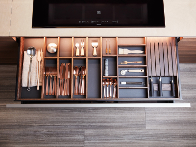 Smoked OAK Drawers and PAN Drawers Accessories Molteni&C