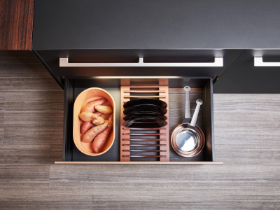 Smoked OAK Drawers and PAN Drawers Accessories Molteni&C