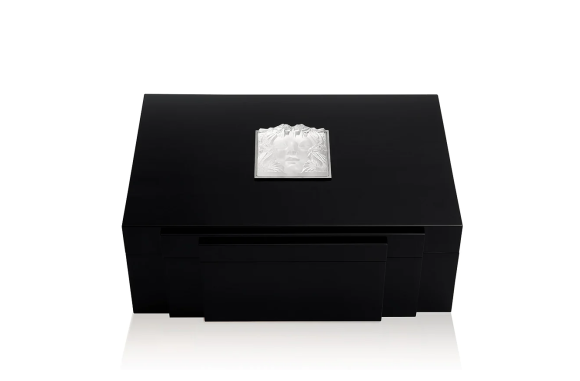 Masque De Femme Cigars Box Clear Crystal Black Lacquered Lalique