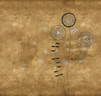 Golden flowers Londonart