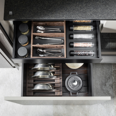 Smoked OAK Drawers and PAN Drawers Accessories Molteni&C
