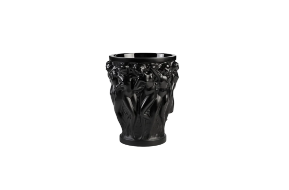 Bacchantes Small Vase Black Crystal Lalique