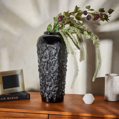 Mūres Large Vase Black Crystal Lalique