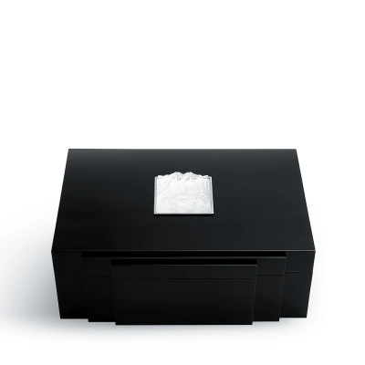 Masque De Femme Cigars Box Clear Crystal Black Lacquered Lalique