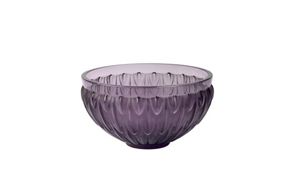 Plumes Bowl Dusk Purple Crystal Lalique