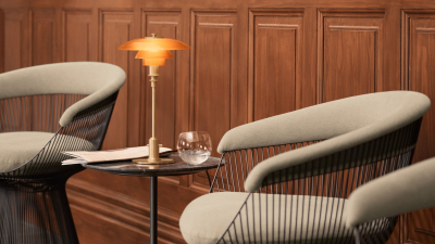 PH 2/1 Amber Coloured Glass Table Louis Poulsen