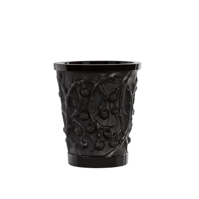 Mūres Medium Vase Black Crystal Lalique