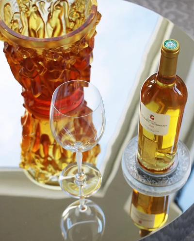 Bacchantes Amber Crystal Vase Lalique