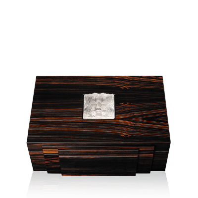 Masque De Femme Cigars Box Clear Crystal Natural Ebony Lalique