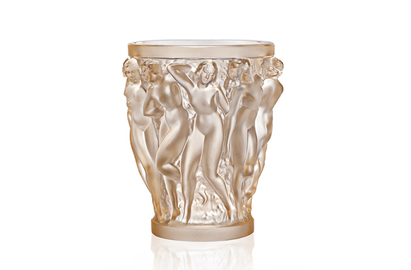 Bacchantes Vase Gold Luster Crystal Lalique