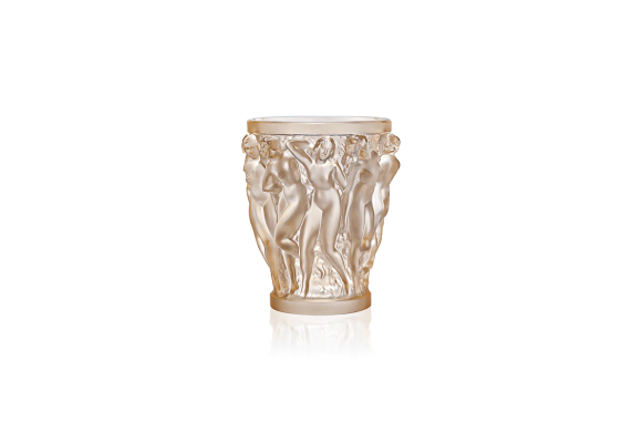 Bacchantes Small Vase Gold Luster Crystal Lalique