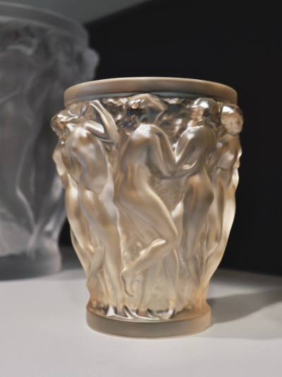 Bacchantes Small Vase Gold Luster Crystal Lalique